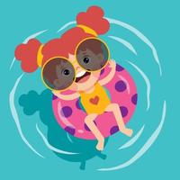 Summer Holiday With Cartoon Kid vector