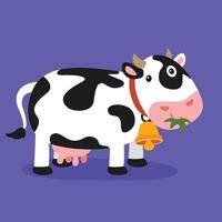 ilustración de dibujos animados de una vaca vector