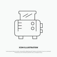 Toast Toast Machine Toaster Vector Line Icon