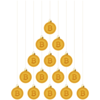 Adorno de bola de navidad de moneda bitcoin png