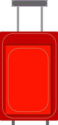 Red suitcase, illustration, vector on white background.