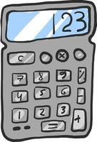 calculadora gris, ilustración, vector sobre fondo blanco