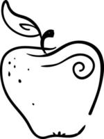 Apple sketch, illustration, vector on white background.