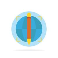 Focus Target Globe Success Abstract Circle Background Flat color Icon vector