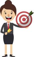 Woman with target, illustration, vector on white background.