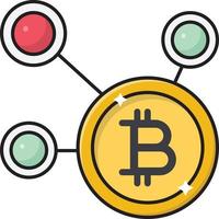 bitcoin network vector illustration on a background.Premium quality symbols.vector icons for concept and graphic design.