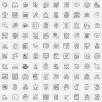 100 iconos de negocios para web y material impreso vector