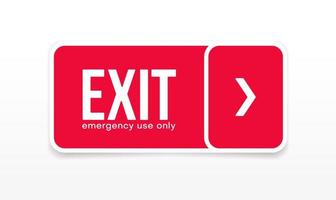 icono de la puerta de salida de incendios de emergencia. señales de salida rojas. símbolo de flecha