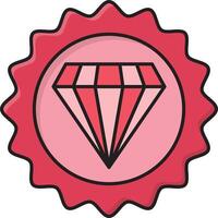 Ilustración de vector de pegatina de diamante en un fondo. Símbolos de calidad premium. Iconos vectoriales para concepto y diseño gráfico.