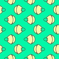 Flat mask, seamless pattern on green background. vector