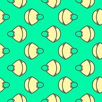 Flat mask, seamless pattern on green background. vector