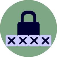 Lock with password, illustration, vector on a white background.