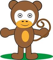 Baby monkey, illustration, vector on a white background.