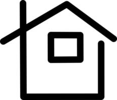 Simple house with small window, icon illustration, vector on white background