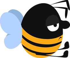 Sad bee , illustration, vector on white background