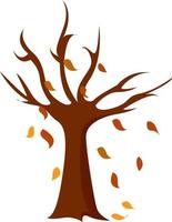 Leaf falling, illustration, vector on white background.