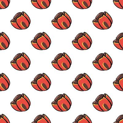 Cute poppy flower ,seamless pattern on white background.