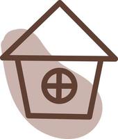 Brown bird house, illustration, vector on a white background.