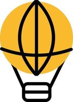 Yellow hot air balloon, illustration, vector on a white background.