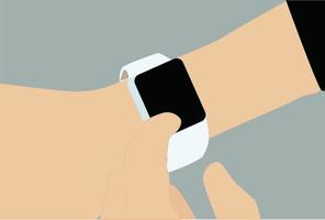 Smart watch, illustration, vector on white background.