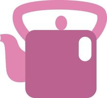 Pink tea kettle, illustration, vector on a white background.