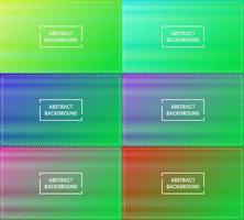 six sets of green gradient abstract background with horizontal shine and frame. blur, modern and color style. yellow, blue, purple, pink and red. great for backdrop, wallpaper, poster, banner or flyer vector