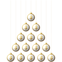 money dollar coin christmas bauble png