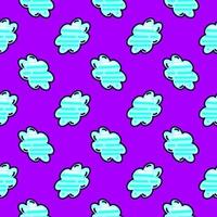 Cute clouds, seamless pattern on white background. vector