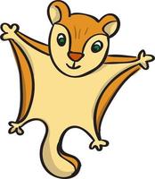 Flying squirrel, illustration, vector on white background.