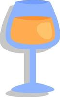 White wine in glass, illustration, vector, on a white background. vector