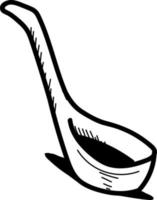 Drawing of a ladle, illustration, vector on white background.