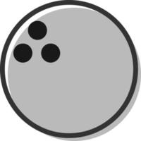 Grey bowling ball, illustration, vector on white background.