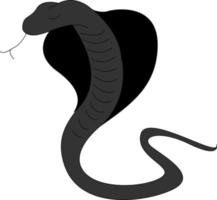 Serpiente cobra negra, ilustración, vector sobre fondo blanco.