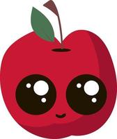 Cute apple, illustration, vector on white background.