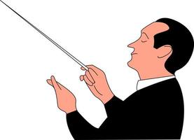 Conductor, illustration, vector on white background.