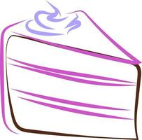 Cream cake drawing, illustration, vector on white background.