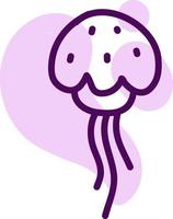 Medusa púrpura con puntos, ilustración, vector sobre fondo blanco.