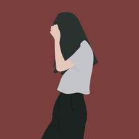 Hidden face, illustration, vector on white background.