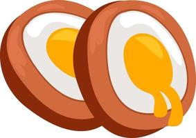 Eggs for lunch, illustration, vector on a white background.