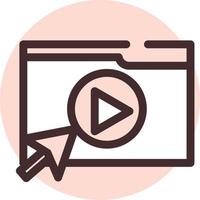 Computer video, illustration, vector on a white background.