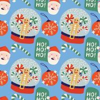cute handraw christmas  elements design seamless blue background vector