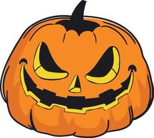 spooky smiling  handraw halloween pumpkin design vector