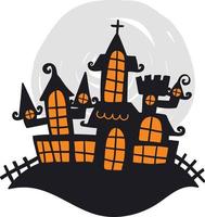 cute and horror castle ghost house vector design