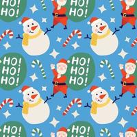 cute handraw christmas  elements design pattern blue background vector