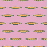 Plate of pasta,seamless pattern on pink background. vector