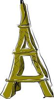 Eiffel tower, vector or color illustration.