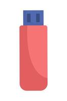 USB flash drive semi flat color vector object. Digital data storage. Editable element. Full sized item on white. Technology simple cartoon style illustration for web graphic design and animation