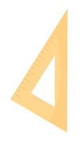 Triangular ruler semi flat color vector object. Tool for drawing and measurement. Editable element. Full sized item on white. Simple cartoon style illustration for web graphic design and animation