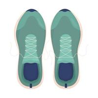 zapatillas de deporte objetos vectoriales de color semiplano. calzado deportivo cómodo. elementos editables. artículos de tamaño completo en blanco. ilustración de estilo de dibujos animados simple para diseño gráfico web y animación vector