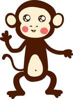 Cute monkey, illustration, vector on white background